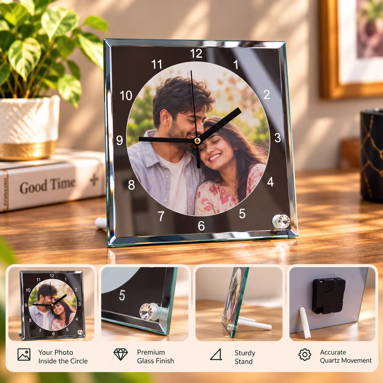 Personalised Photo Glass Clock